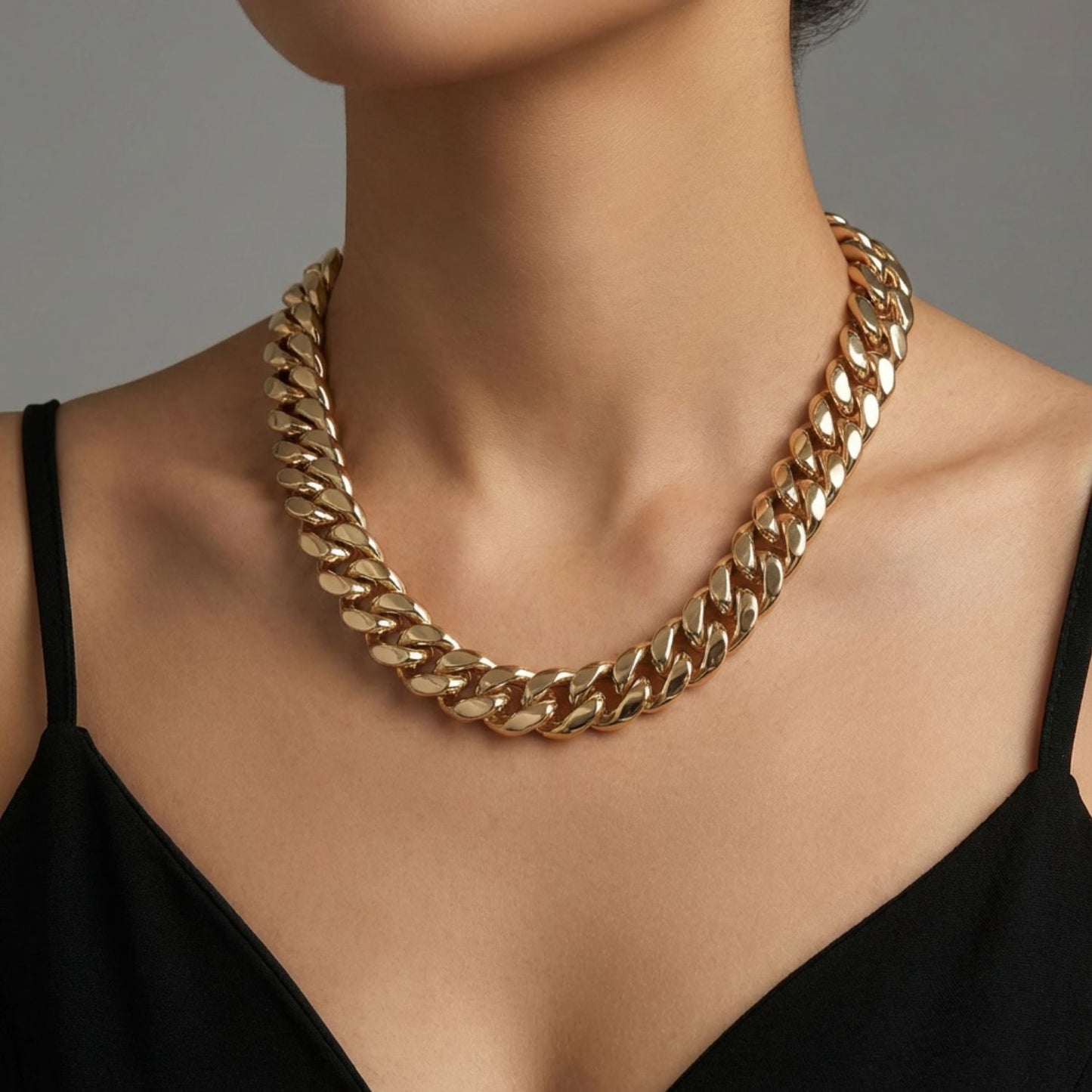 CADENA CUBANA ORO LAMINADO 18K