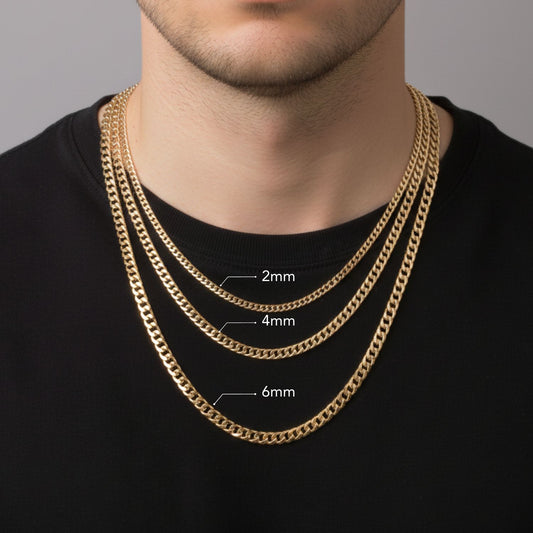 CADENA CUBANA DOBLE ORO LAMINADO 18K