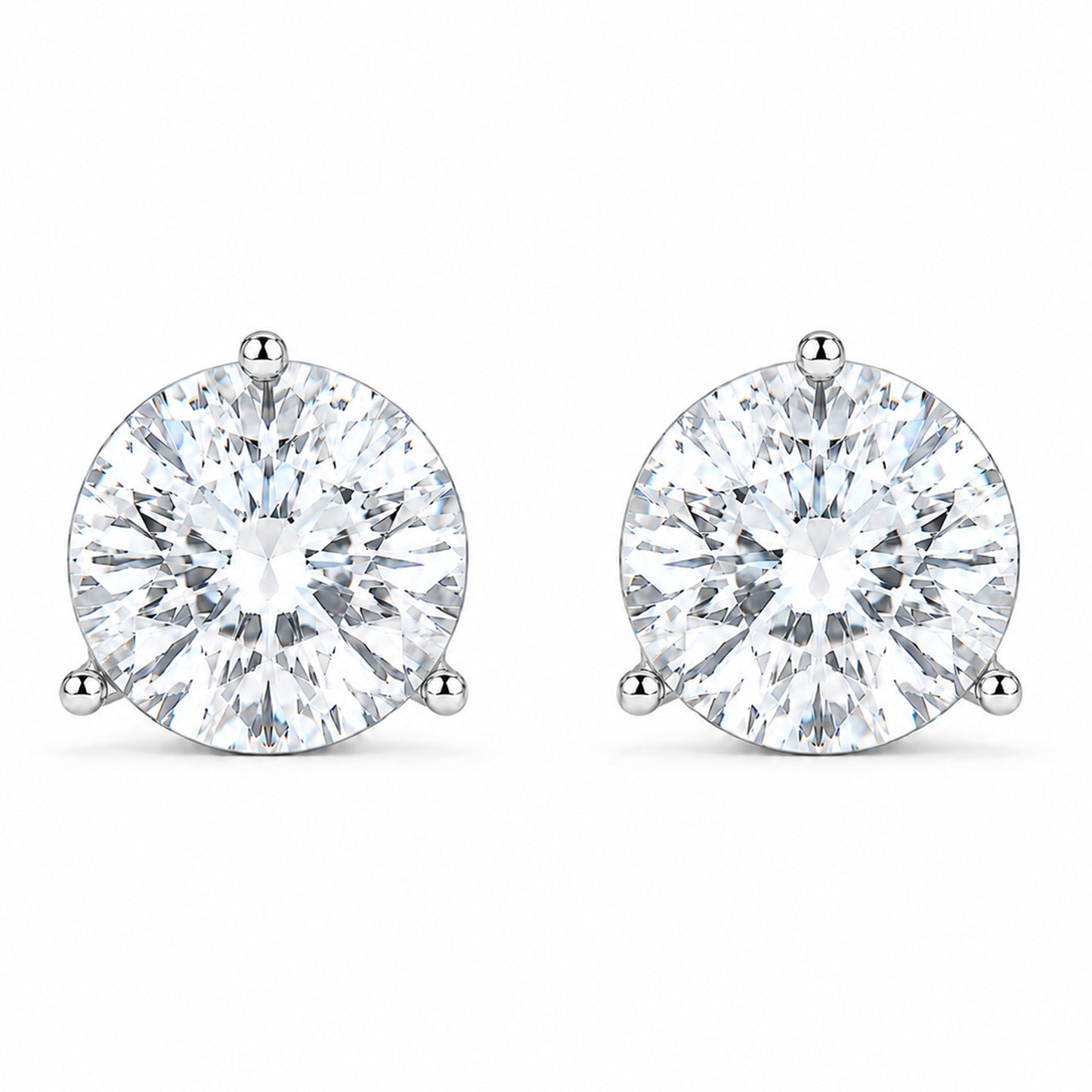 Aros VVS Moissanita Punto de Luz 3MM Oro Laminado Blanco 18K