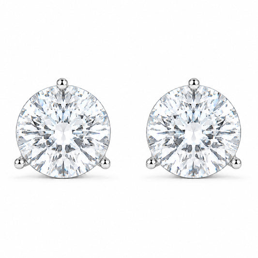 Aros VVS Moissanita Punto de Luz 3MM Oro Laminado Blanco 18K