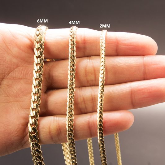 CADENA SERPIENTE GRABADA ORO LAMINADO 18K