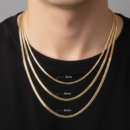 CADENA SERPIENTE GRABADA ORO LAMINADO 18K