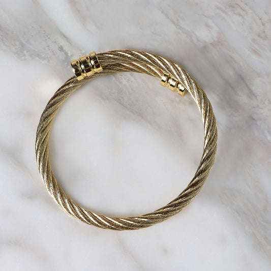 PULSERA TRENZADA ORO LAMINADO 18K