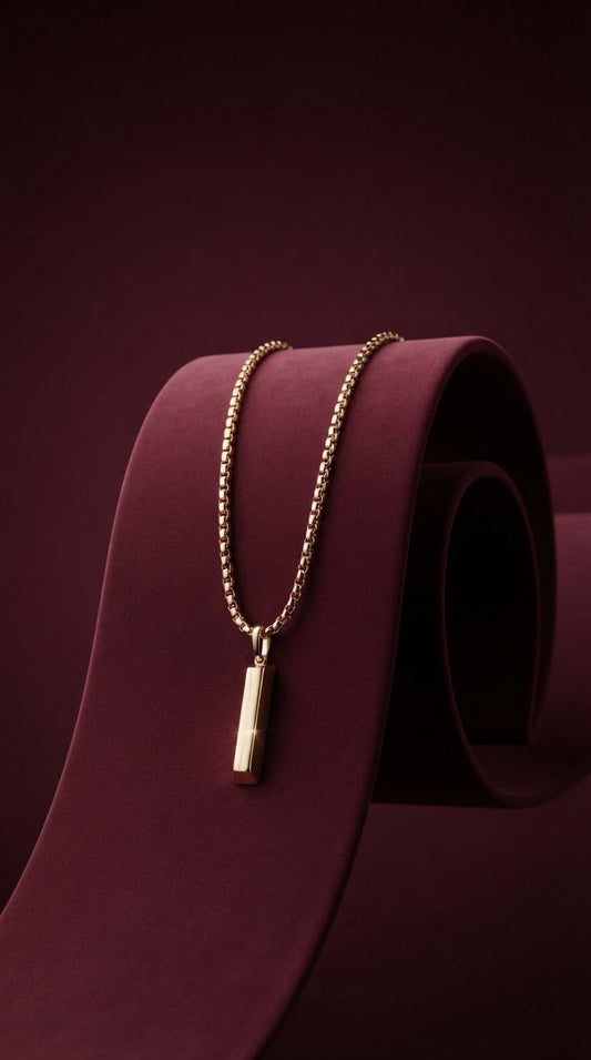 Conjunto Cadena Veneciana + Colgante Lingote | Oro Laminado 18K Italiano