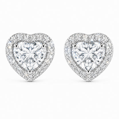 Aros Corazón VVS Moissanita 5MM Oro Laminado Blanco 18K