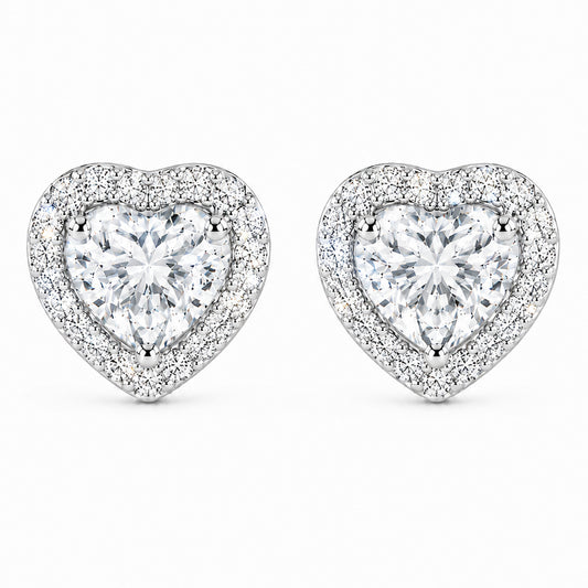 Aros Corazón VVS Moissanita 5MM Oro Laminado Blanco 18K