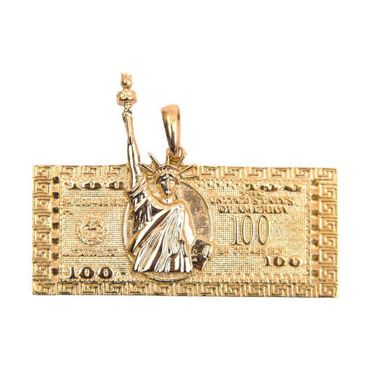 Colgante One Hundred Estatua de La Libertad Oro Laminado 18k