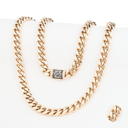 CADENA CUBANA ORO LAMINADO 18K