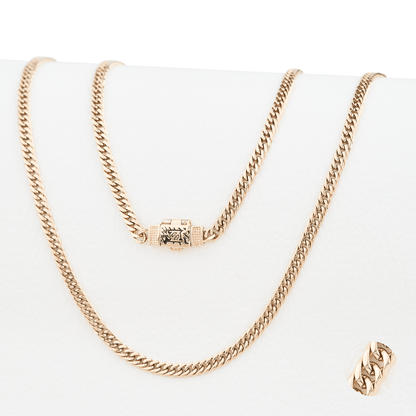 CADENA CUBANA DOBLE ORO LAMINADO 18K