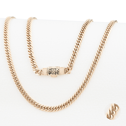 CADENA CUBANA DOBLE ORO LAMINADO 18K