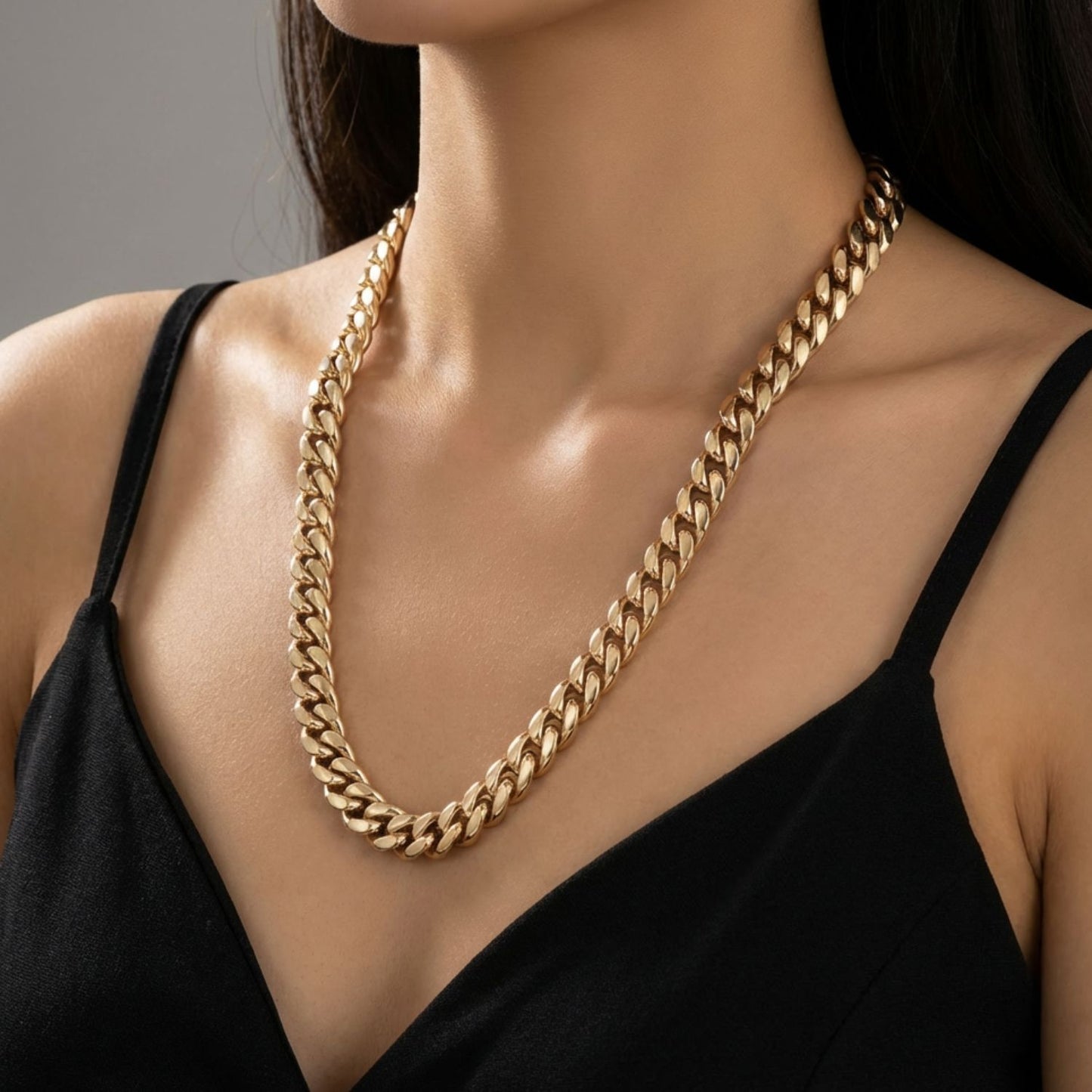 CADENA CUBANA ORO LAMINADO 18K