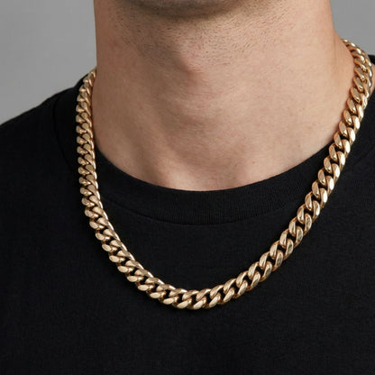 CADENA CUBANA ORO LAMINADO 18K