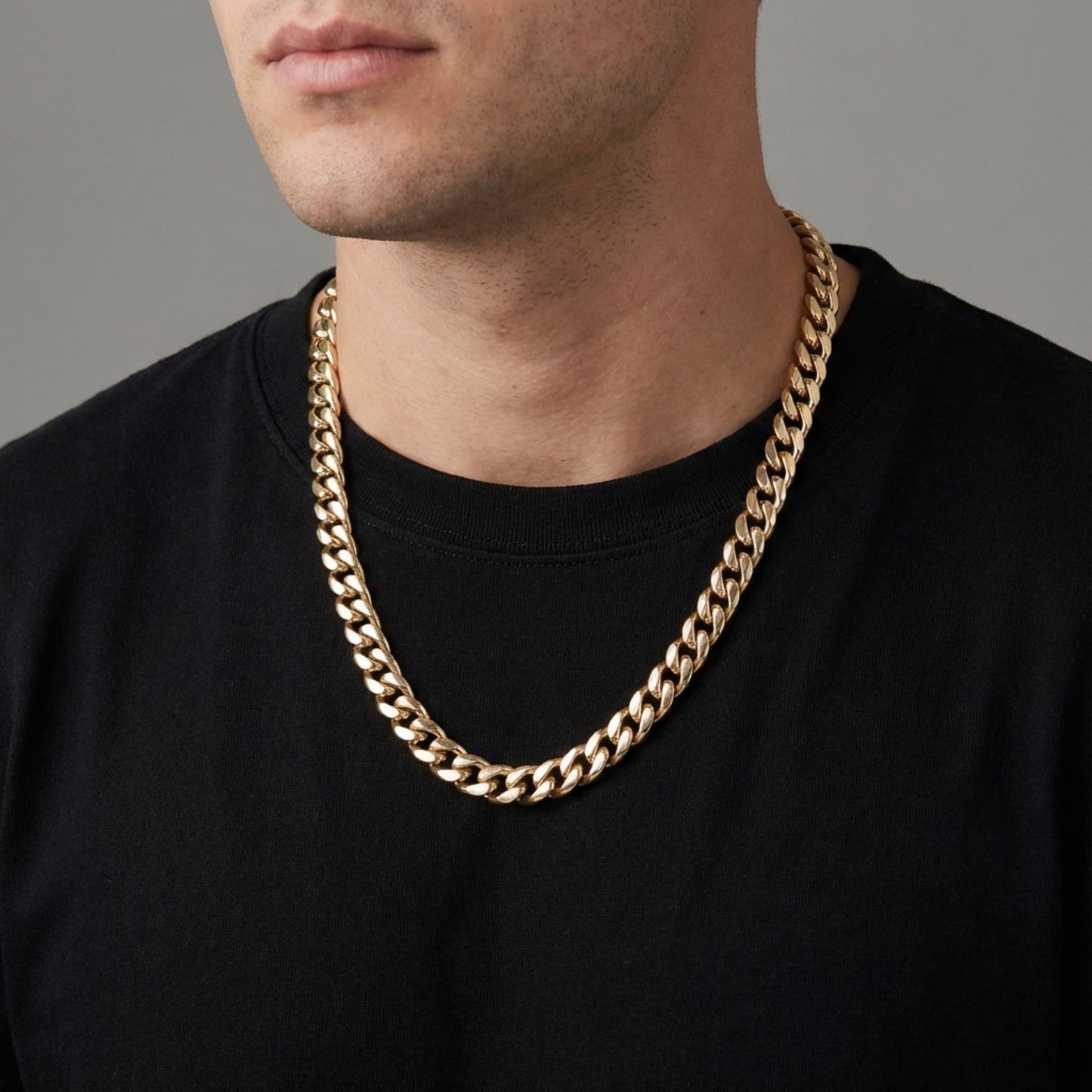 CADENA CUBANA ORO LAMINADO 18K