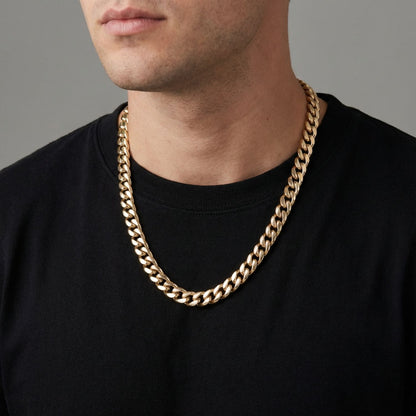 CADENA CUBANA ORO LAMINADO 18K