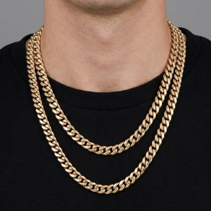 CADENA CUBANA ORO LAMINADO 18K