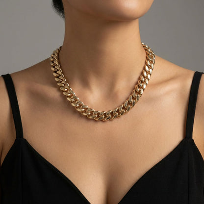 CADENA CUBANA ORO LAMINADO 18K