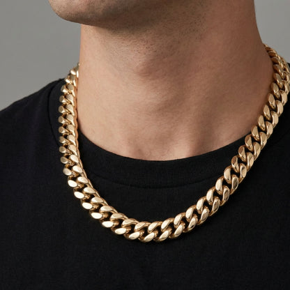 CADENA CUBANA ORO LAMINADO 18K