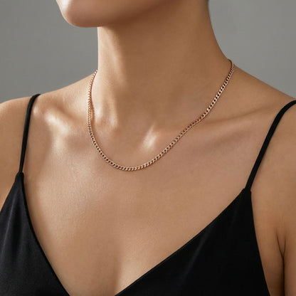 CADENA CUBANA ORO LAMINADO 18K