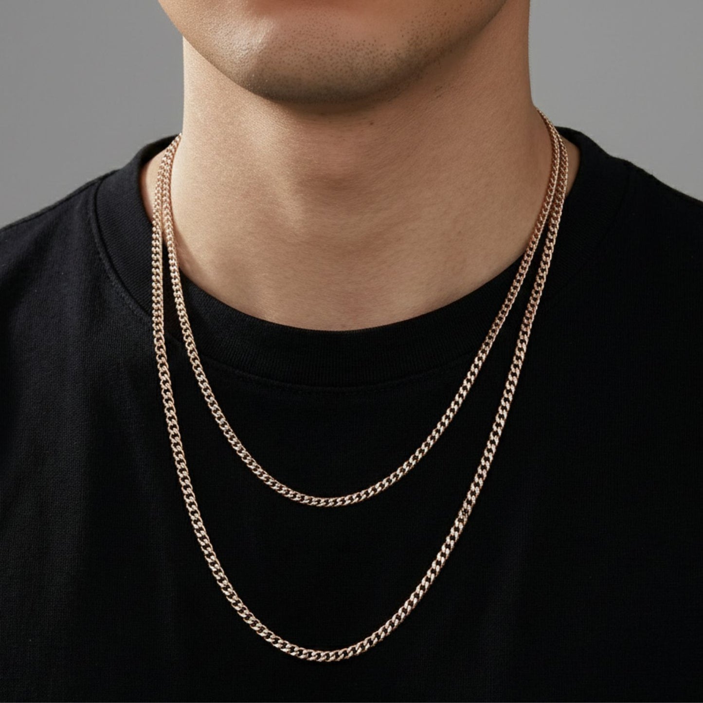 CADENA CUBANA ORO LAMINADO 18K