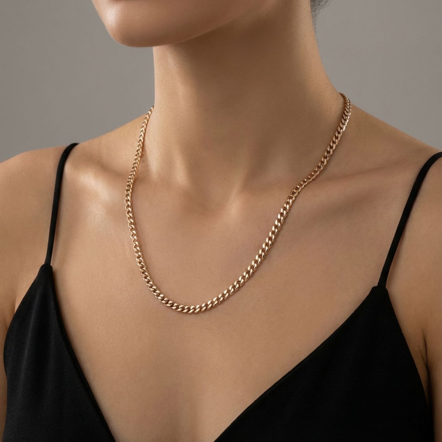 CADENA CUBANA ORO LAMINADO 18K