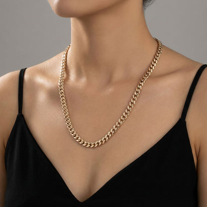 CADENA CUBANA ORO LAMINADO 18K