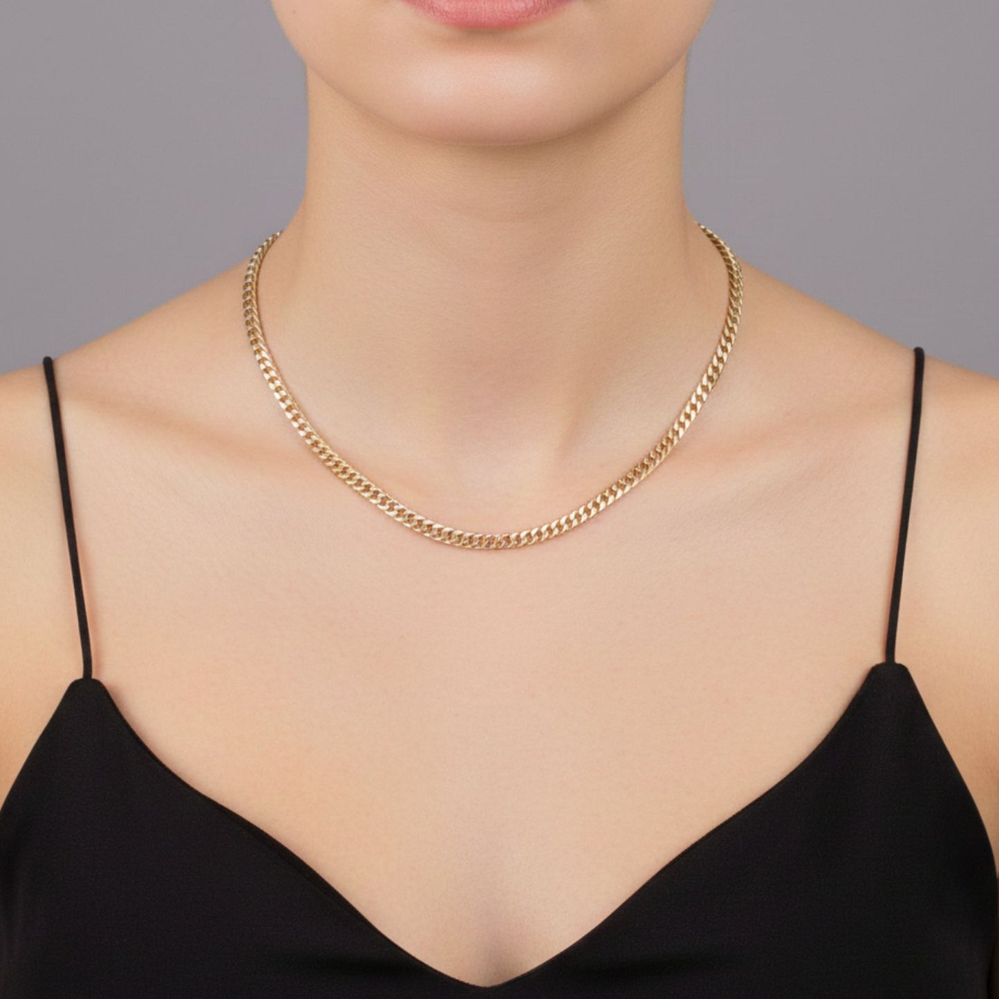 CADENA CUBANA DOBLE ORO LAMINADO 18K