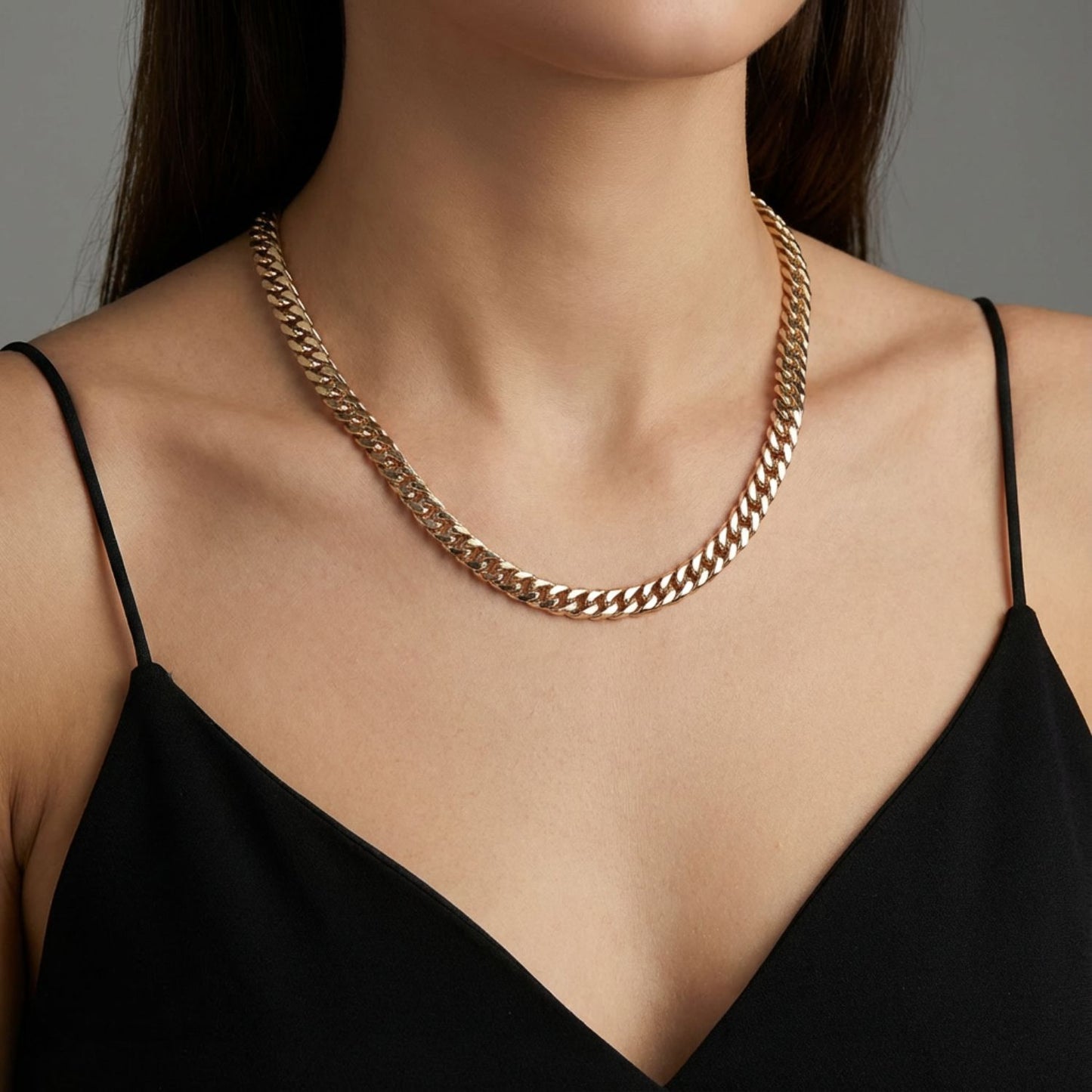 CADENA CUBANA DOBLE ORO LAMINADO 18K