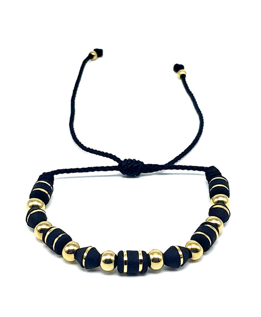 PULSERA BLACK DELUXE ORO LAMINADO 18k