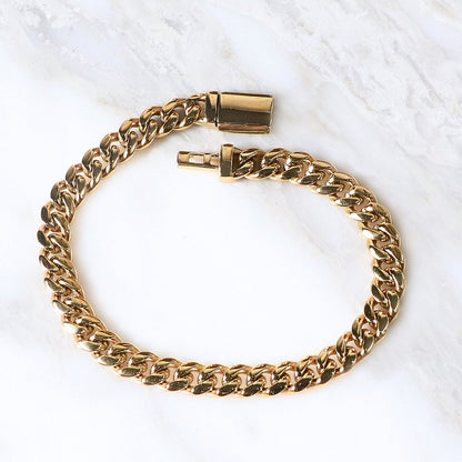 PULSERA CUBANA ORO LAMINADO 18K