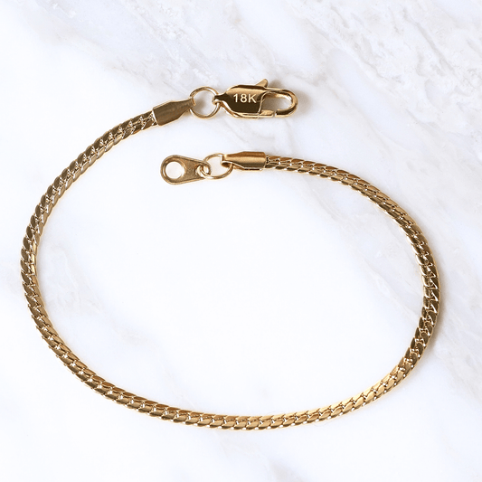 PULSERA SERPIENTE LISA ORO LAMINADO 18K