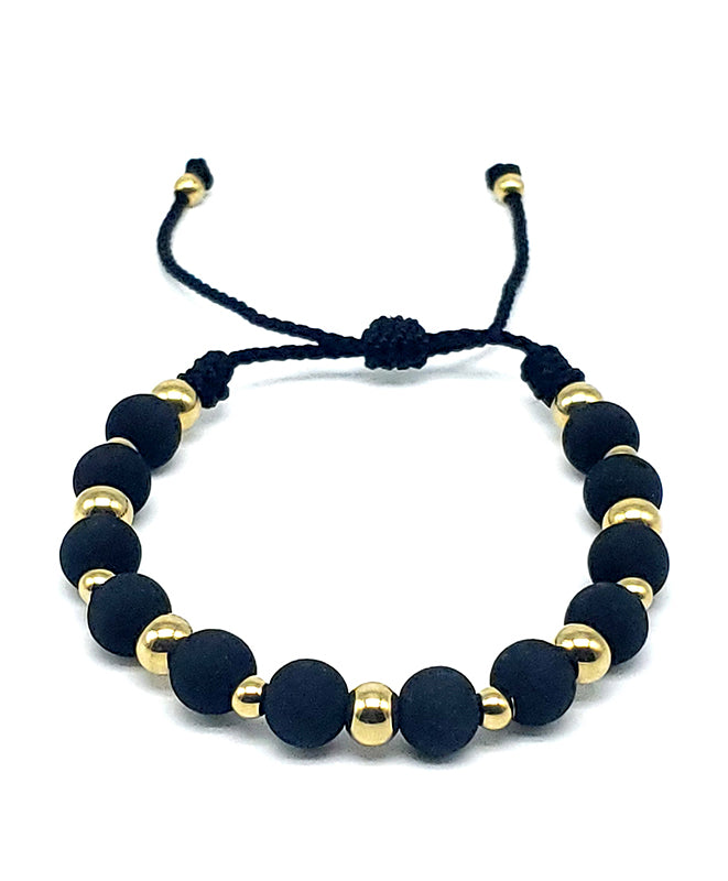 PULSERA TOTAL BLACK ORO LAMINADO 18K