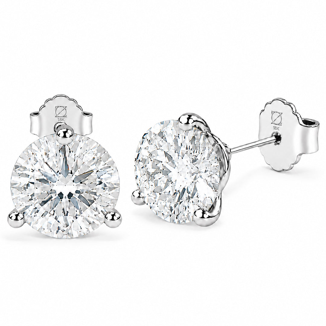 Aros VVS Moissanita Punto de Luz 10MM Oro Laminado Blanco 18K