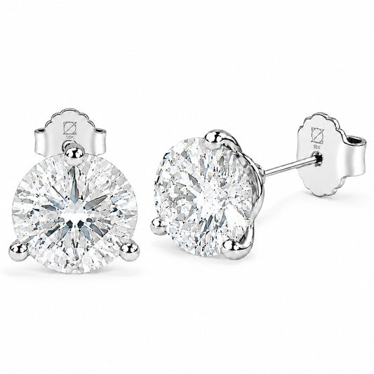 Aros VVS Moissanita Punto de Luz 10MM Oro Laminado Blanco 18K