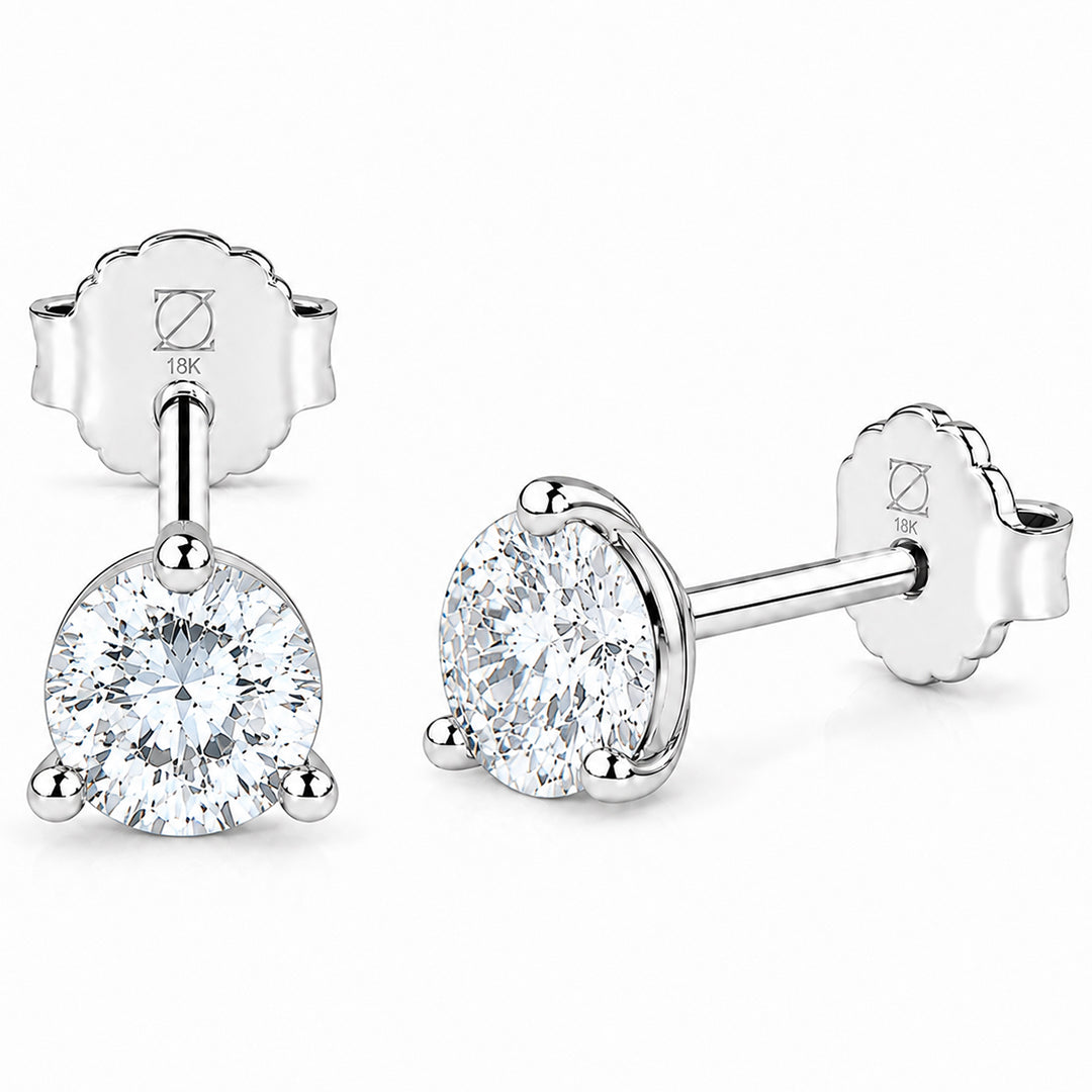 Aros VVS Moissanita Punto de Luz 5MM Oro Laminado Blanco 18K