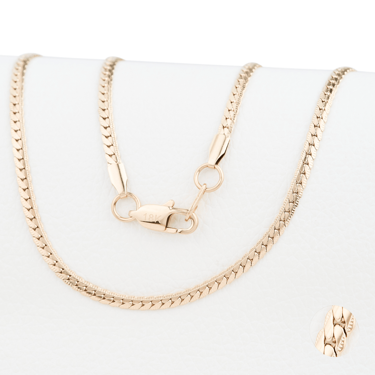 CADENA SERPIENTE GRABADA ORO LAMINADO 18K