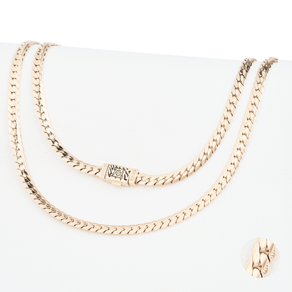 CADENA SERPIENTE GRABADA ORO LAMINADO 18K