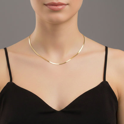 CADENA SERPIENTE GRABADA ORO LAMINADO 18K