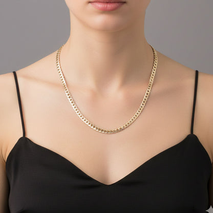 CADENA SERPIENTE GRABADA ORO LAMINADO 18K