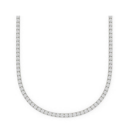 Cadena tennis oro blanco laminado con diamantes moissanita
