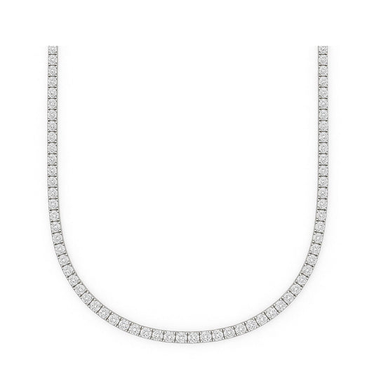 Cadena tennis oro blanco laminado con diamantes moissanita