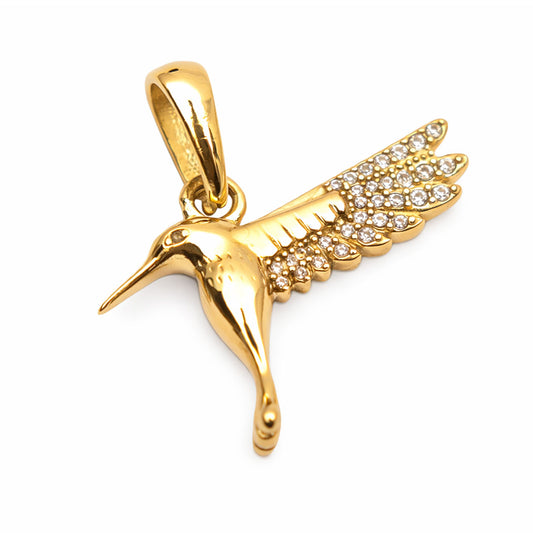 Colgante Colibrí Oro Laminado 18k