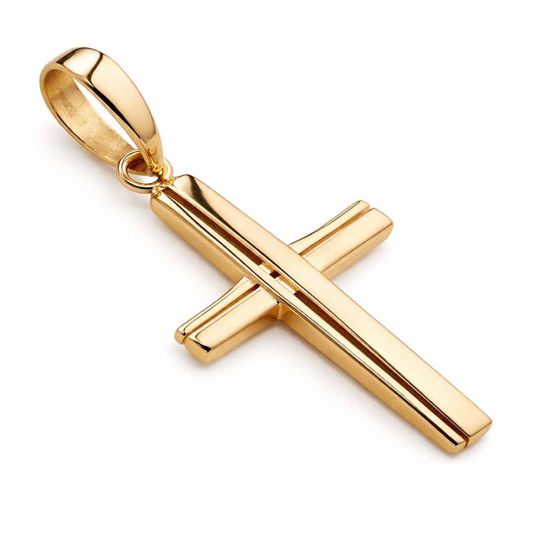 Colgante Crucifico Calado Oro Laminado 18k