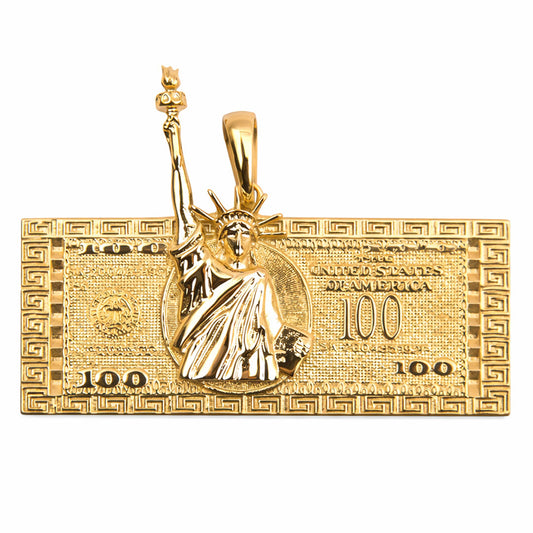 Colgante One Hundred Estatua de La Libertad Oro Laminado 18k